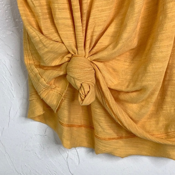 Free People Poppy Gold front knot square neck Tank top size Medium NWT - Picture 2 of 14